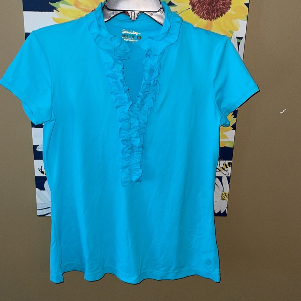 NWT Lilly Pulitzer Luxletic ruffle polo - Picture 3 of 7